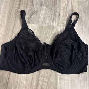 NWOT Glamorise Black Lace Bra Size 46F